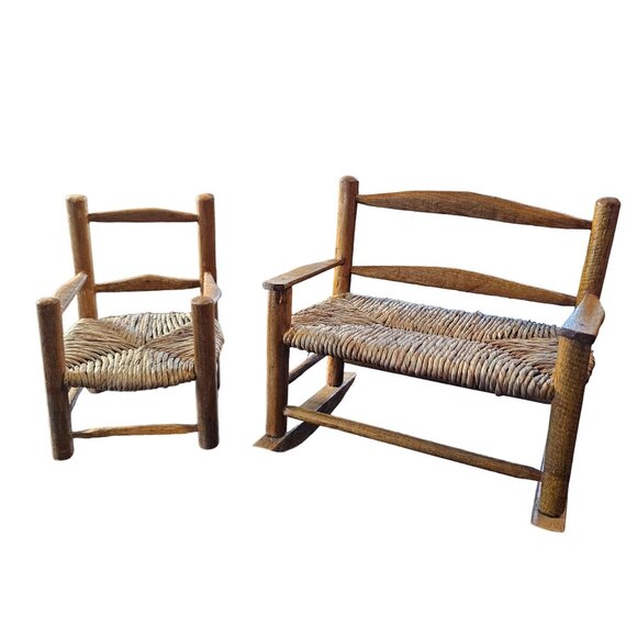 Doll House Miniature Furniture table rocking couch and Chair collectible - Picture 11 of 16